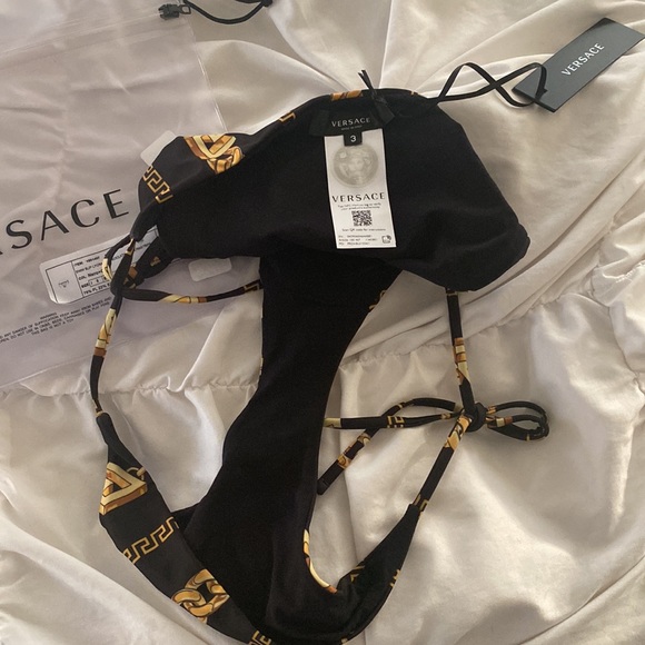 Versace chain pinstripe bikni bottoms black/gold - Picture 6 of 7